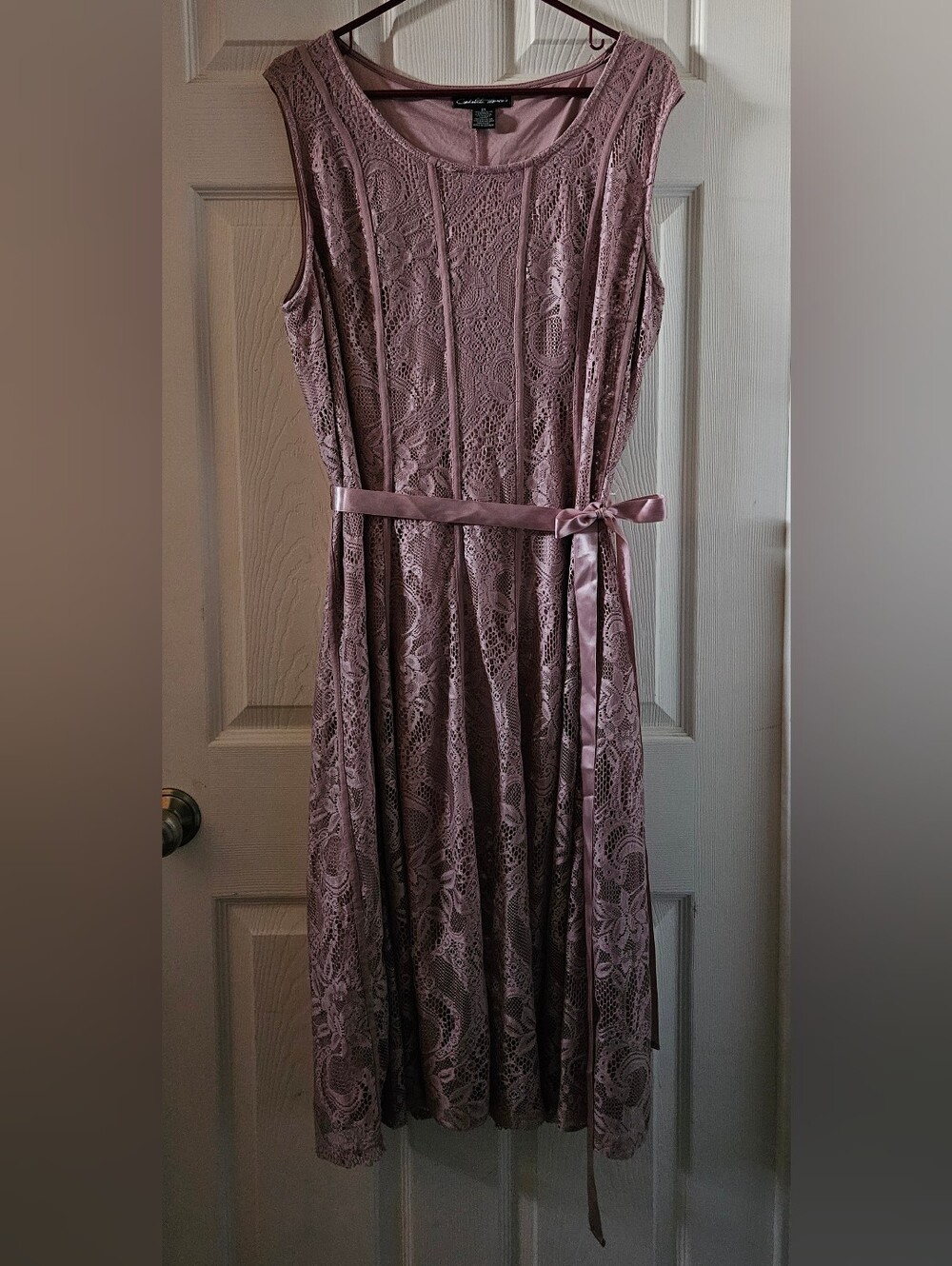 Candalite Womens Crochet Lace Overlay Dress